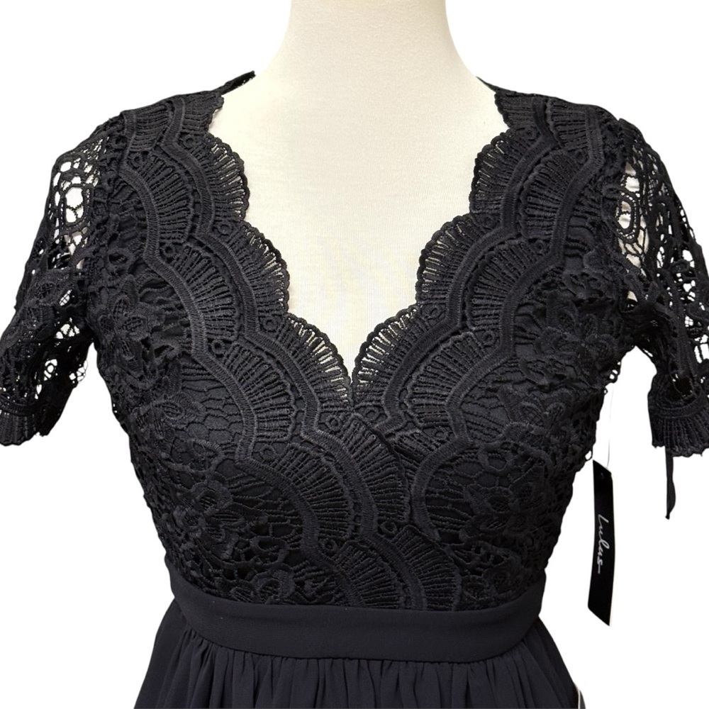 NWT Lulus Black Lace Skater Dress Size XS – Cocktail, Prom, Evening - Picture 2 of 16